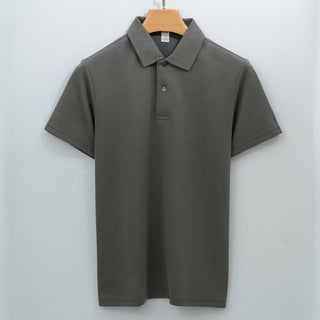 Cotton Seamless Polo-neck Short-sleeve T-shirt
