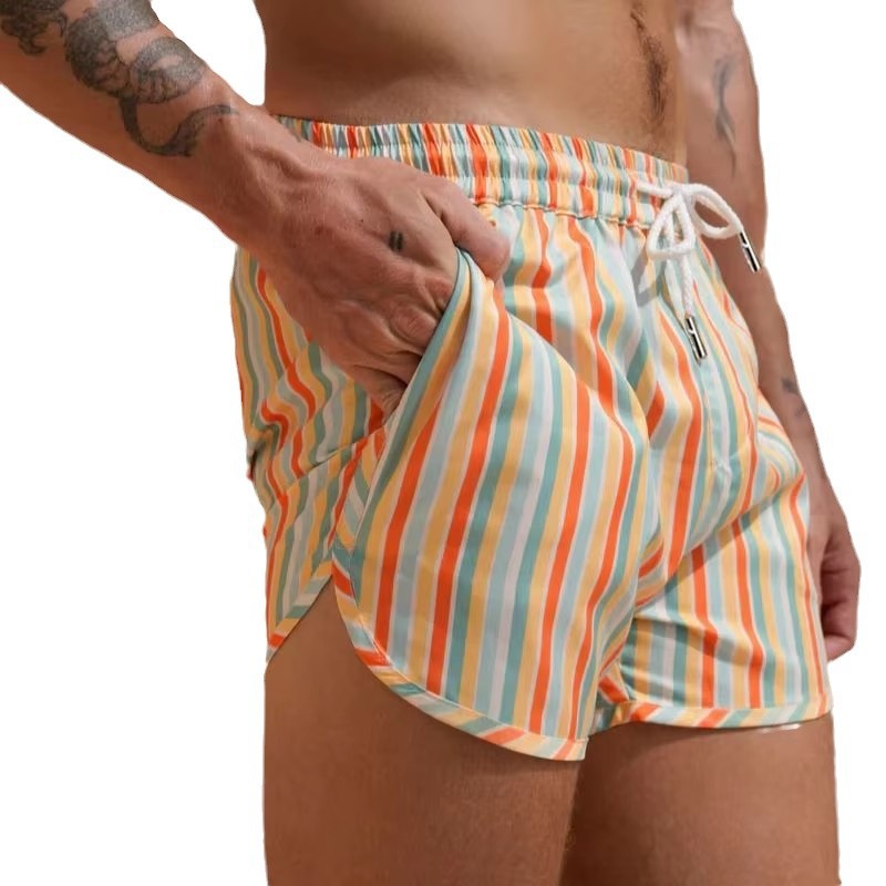 Men's Sport Casual Shorts Polyester Woven Quick-Dry All-Over Print Single-Layer Beach Shorts