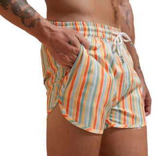 Men's Sport Casual Shorts Polyester Woven Quick-Dry All-Over Print Single-Layer Beach Shorts