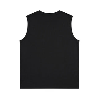 Cross Gothic letter embroidered wide shoulder vest