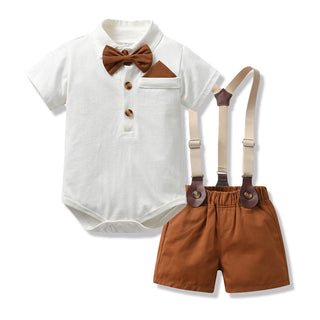 Boy's Short Sleeve T-Shirt Set, Fashionable and Stylish Baby Summer Outfit, Casual Kids Clothes for Toddlers