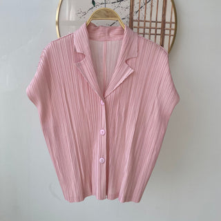 Elegant Modern Chinese Style Pleated Top with High-End Quality Casual and Fashionable Design Versatile for Everyday Wear
