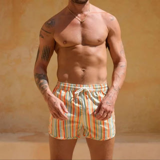Men's Sport Casual Shorts Polyester Woven Quick-Dry All-Over Print Single-Layer Beach Shorts