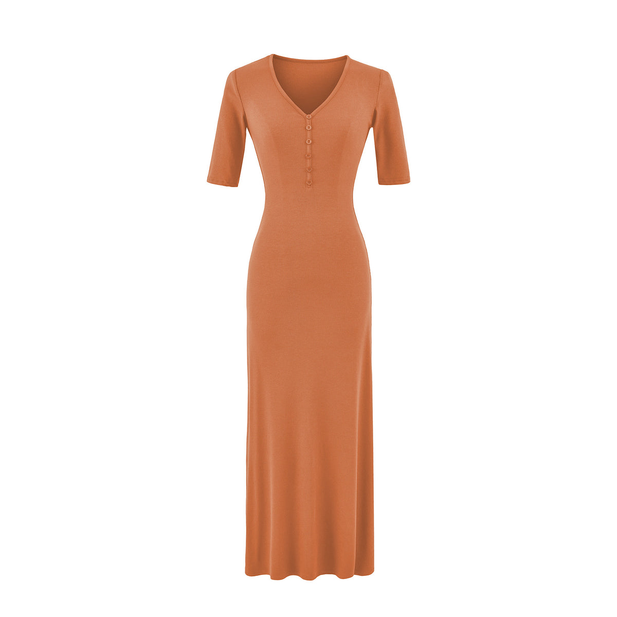 V-neck slim fit hip hugging long skirt