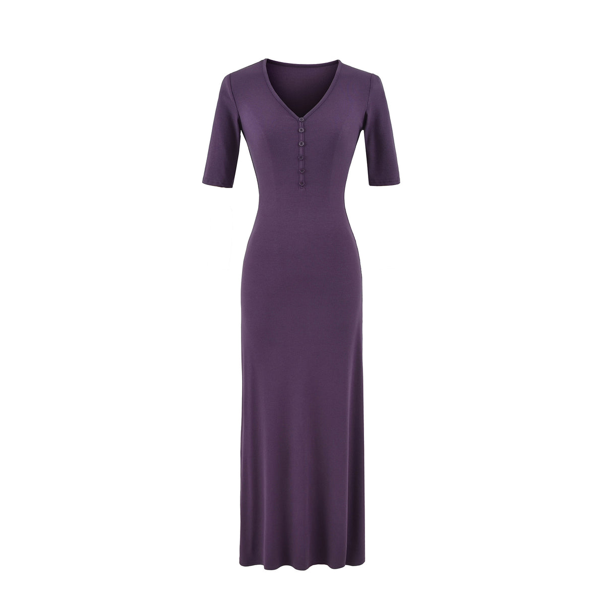 V-neck slim fit hip hugging long skirt
