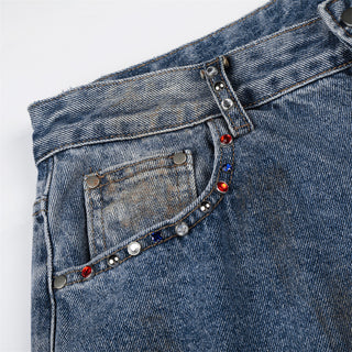 Broken holes make dirty jeans