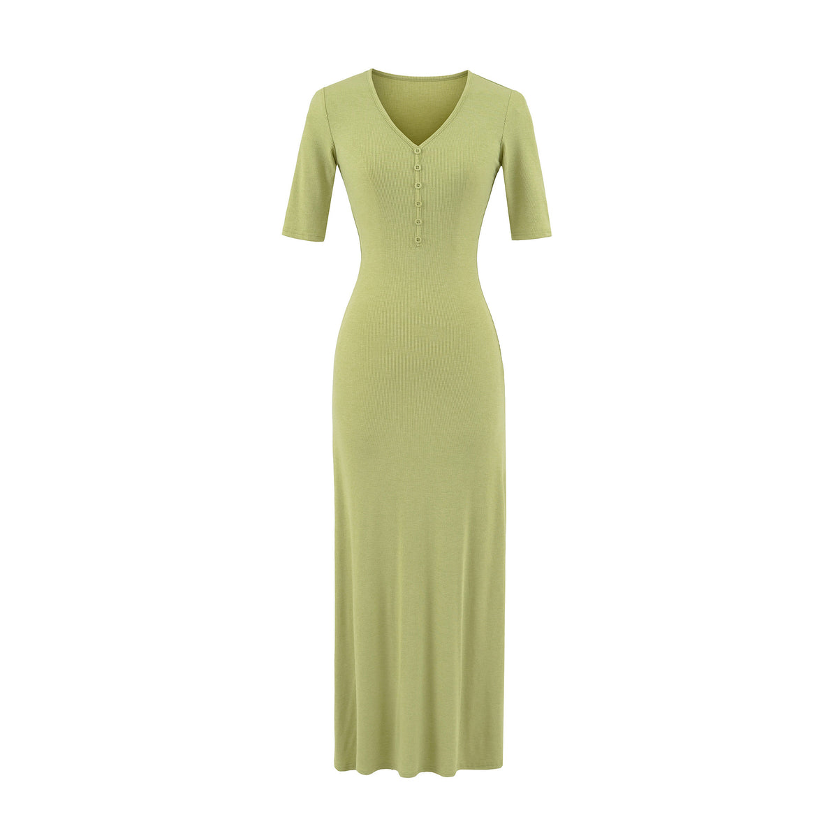 V-neck slim fit hip hugging long skirt