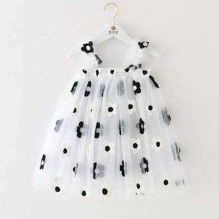 INS Summer New Style Strap Girls Dress Embroidered Sweet Tulle Dress Children's Formal Dress Princess Dress Wholesale