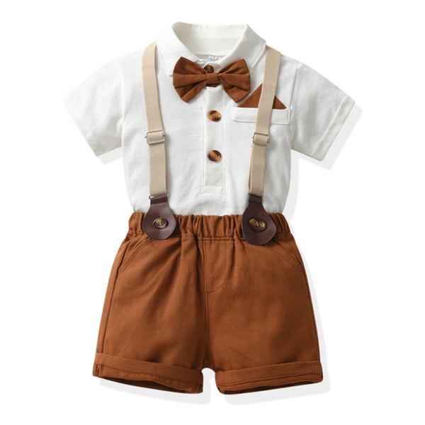 Boy's Short Sleeve T-Shirt Set, Fashionable and Stylish Baby Summer Outfit, Casual Kids Clothes for Toddlers