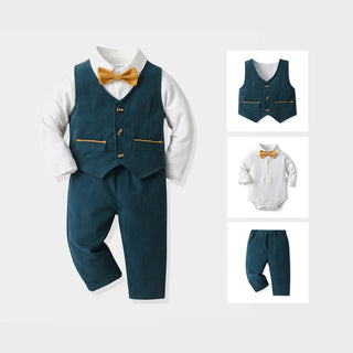 Boy's Short Sleeve T-Shirt Set, Fashionable and Stylish Baby Summer Outfit, Casual Kids Clothes for Toddlers