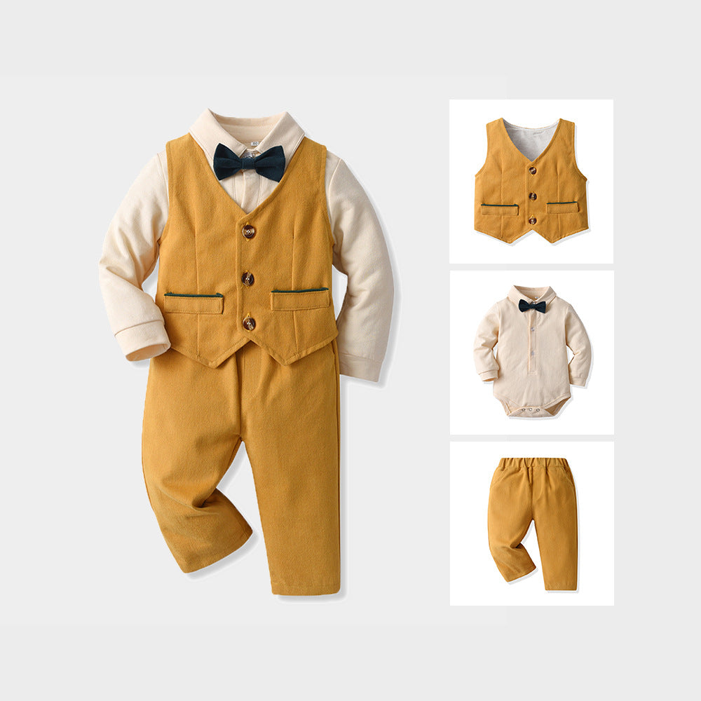 Boy's Short Sleeve T-Shirt Set, Fashionable and Stylish Baby Summer Outfit, Casual Kids Clothes for Toddlers