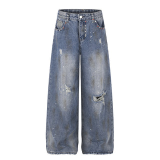 Broken holes make dirty jeans