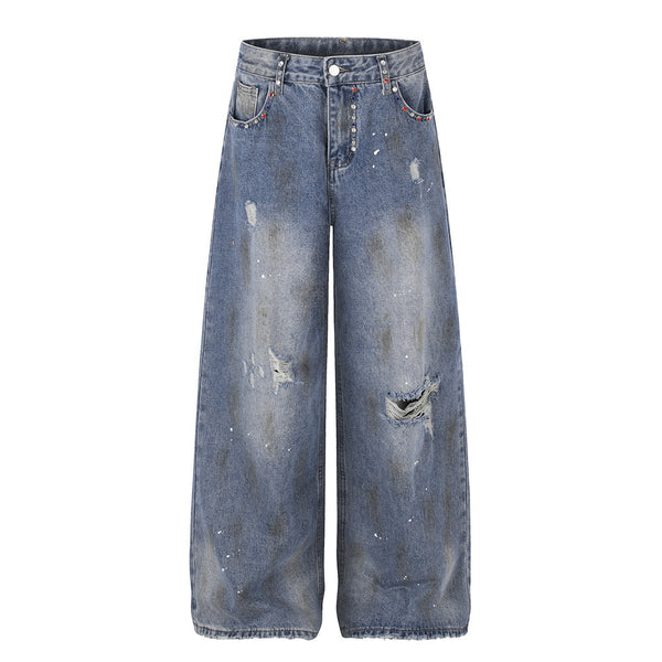 Broken holes make dirty jeans