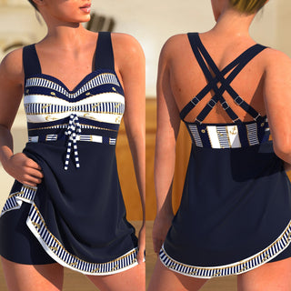 Women's Two-Piece Skirt Bikini Quick-Dry Large Size Bathing Suit