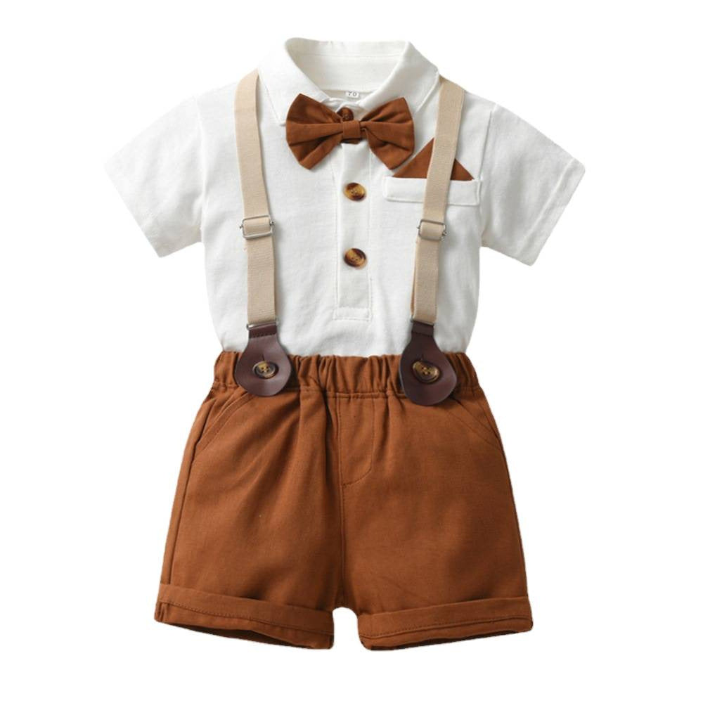 Boy's Short Sleeve T-Shirt Set, Fashionable and Stylish Baby Summer Outfit, Casual Kids Clothes for Toddlers