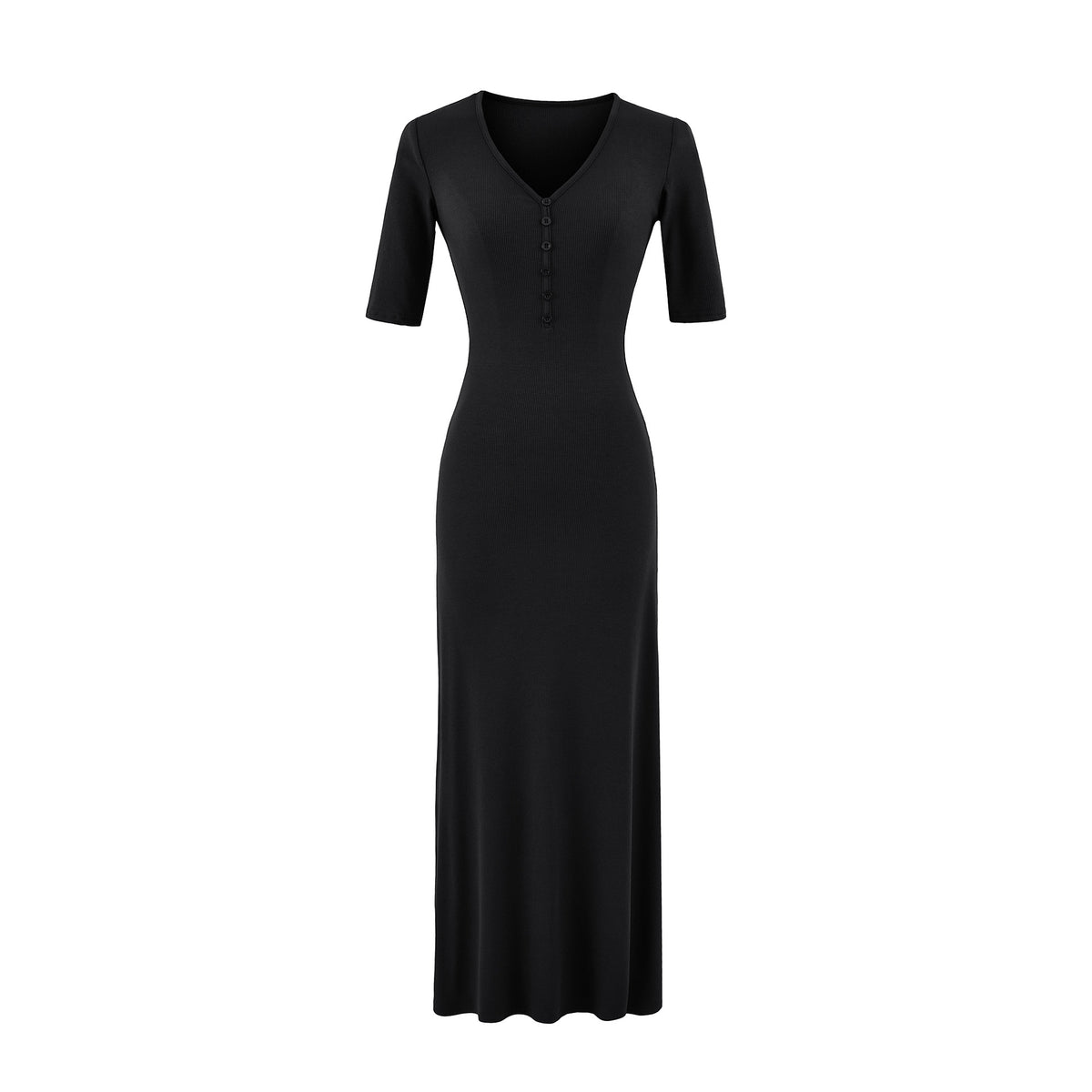 V-neck slim fit hip hugging long skirt