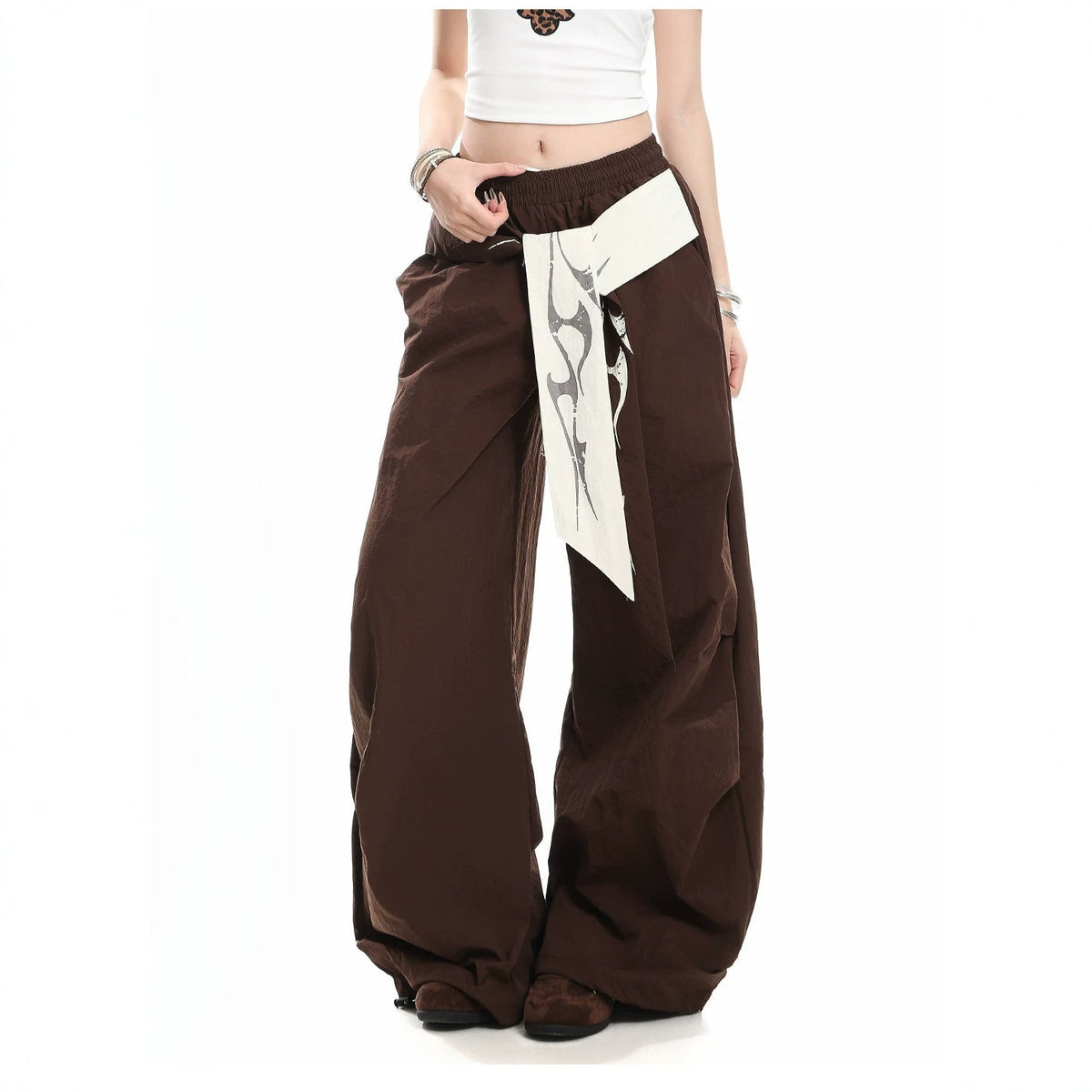 Street Letter Flame Ribbon Casual Sweatpants Loose Versatile Pants