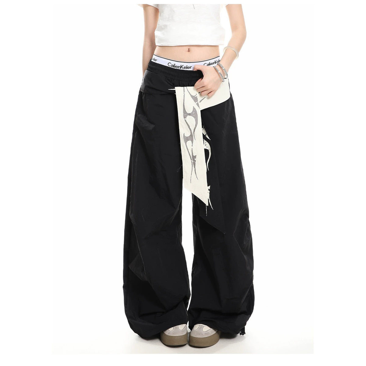 Street Letter Flame Ribbon Casual Sweatpants Loose Versatile Pants
