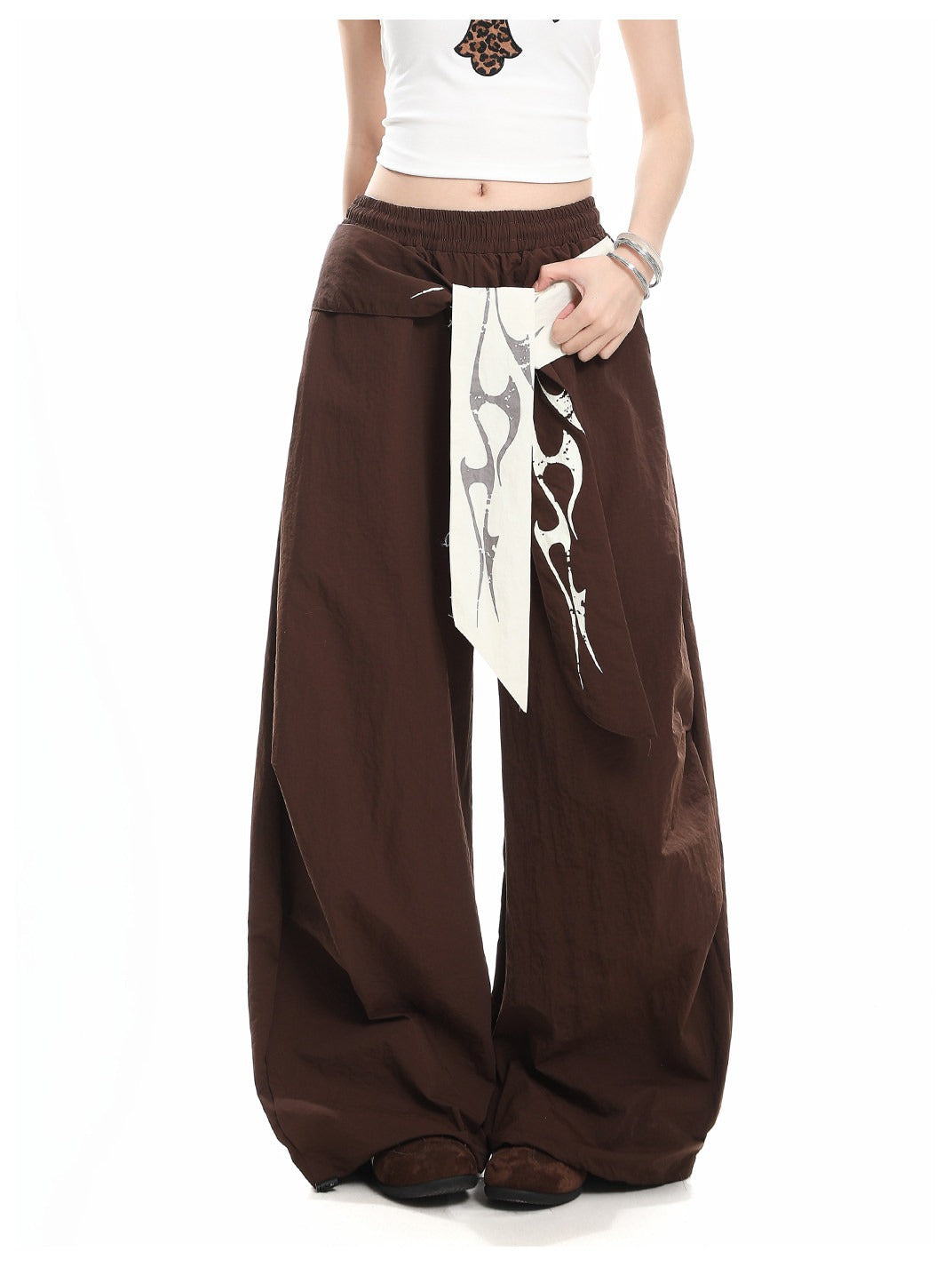 Street Letter Flame Ribbon Casual Sweatpants Loose Versatile Pants