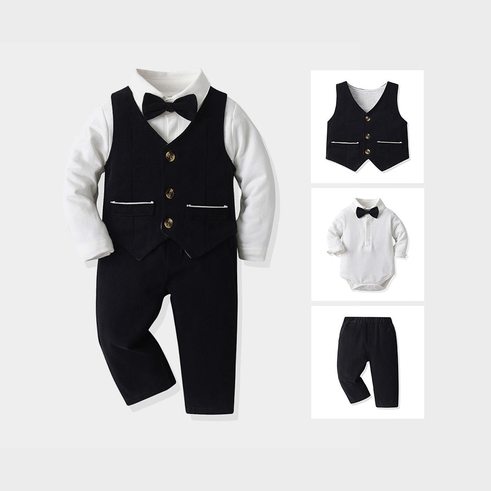Boy's Short Sleeve T-Shirt Set, Fashionable and Stylish Baby Summer Outfit, Casual Kids Clothes for Toddlers
