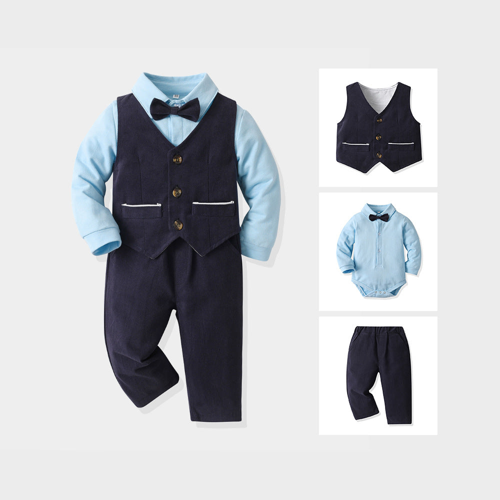 Boy's Short Sleeve T-Shirt Set, Fashionable and Stylish Baby Summer Outfit, Casual Kids Clothes for Toddlers