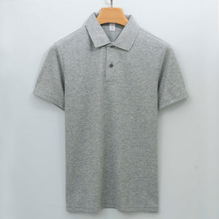 Cotton Seamless Polo-neck Short-sleeve T-shirt