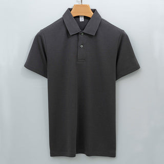 Cotton Seamless Polo-neck Short-sleeve T-shirt